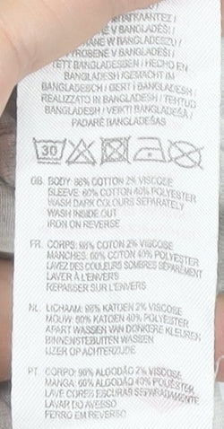 Lee Cooper Men’s Grey Red S Graphic Logo Raglan T-Shirt