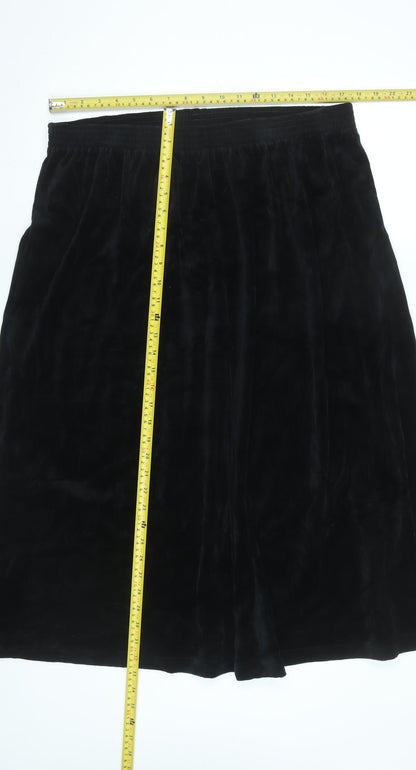 Damart Women’s Plus Size 22 Black A-Line Velvet Knee Skirt