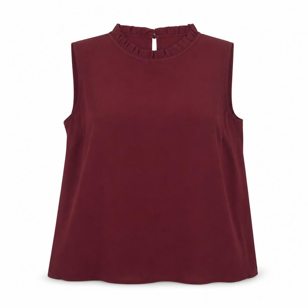Womens UK Size 12 New Look Red Basic Blouse