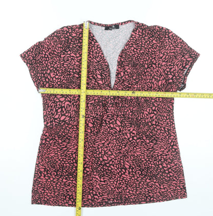 Womens UK Size 14 Wallis Pink Basic Blouse