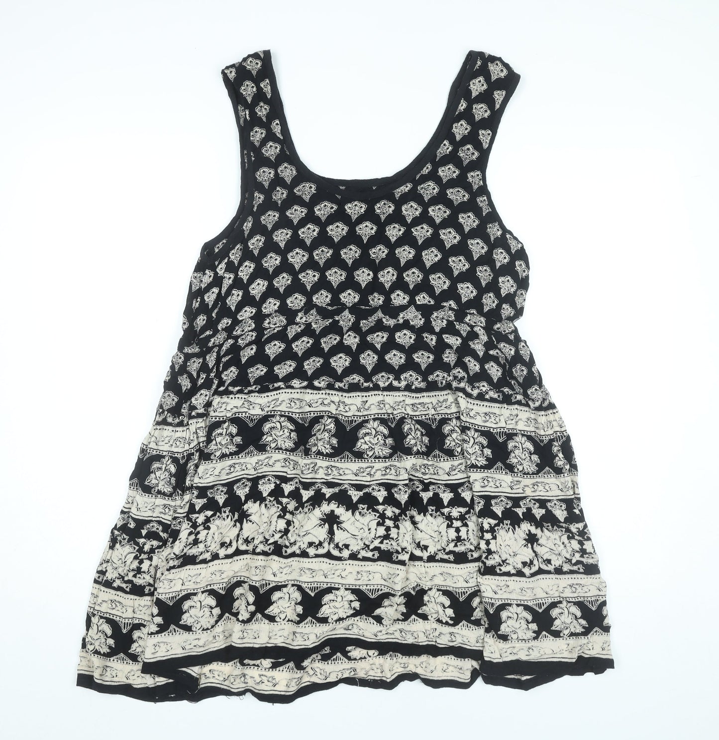 Staring at Stars Womens Black XS Skater Dress Scoop Neck Sleeveless