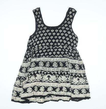 Staring at Stars Womens Black XS Skater Dress Scoop Neck Sleeveless