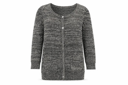 Jasper Conran Women's Grey Size 10 Scoop Neck Cardigan Jumper