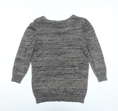 Jasper Conran Women's Grey Size 10 Scoop Neck Cardigan Jumper