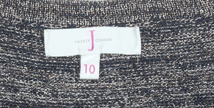 Jasper Conran Women's Grey Size 10 Scoop Neck Cardigan Jumper