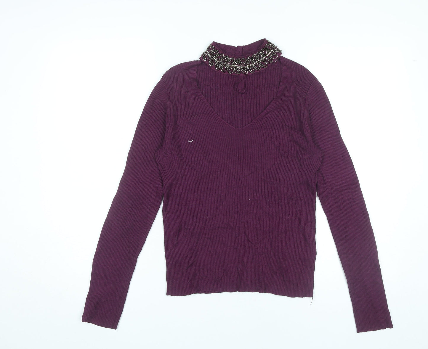 Womens UK Size 8 Oasis Purple Pullover Jumper
