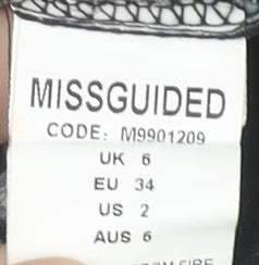 Missguided Womens Black Paisley Wide Leg Jumpsuit Size 6