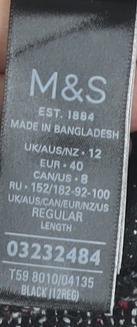 Marks and Spencer Women’s Black Size 12 Pencil Tweed Skirt