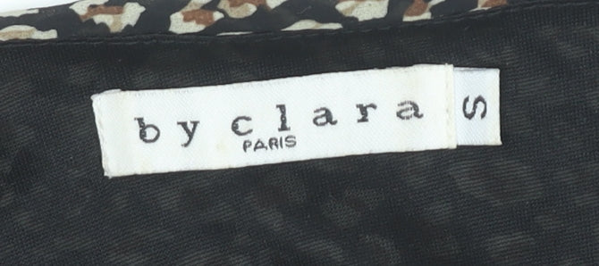 By Clara Women’s Black Animal Print Short A-Line Dress S