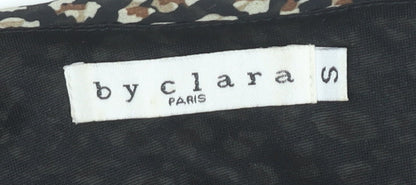 By Clara Women’s Black Animal Print Short A-Line Dress S