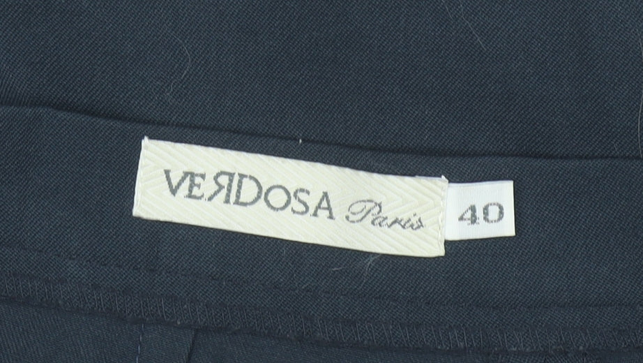 Verdosa Paris Womens Black Size 12 Straight Skirt Wool Blend Workwear