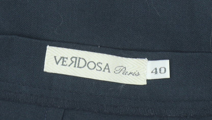 Verdosa Paris Womens Black Size 12 Straight Skirt Wool Blend Workwear