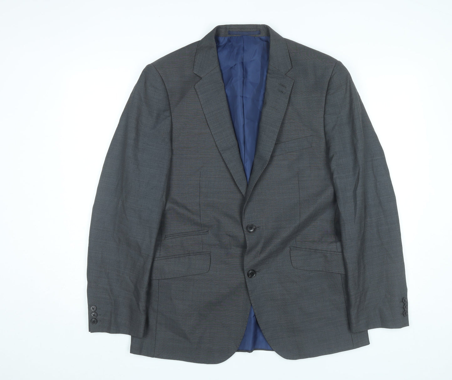 Marks and Spencer Men’s Grey Blazer Jacket 44 Chest 2XL Regular Fit