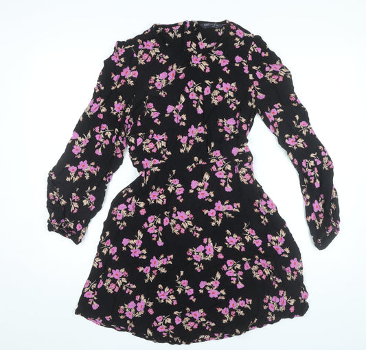Marks and Spencer Womens Black Floral Shift Dress Size 10