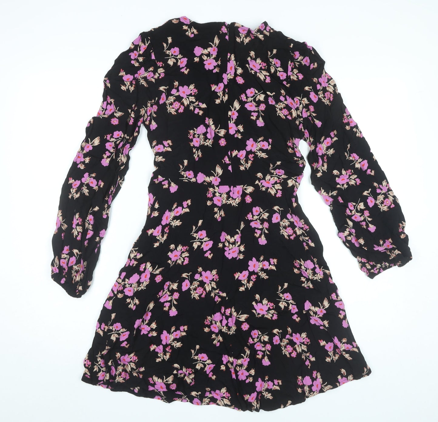 Marks and Spencer Womens Black Floral Shift Dress Size 10