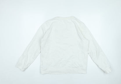 Nike Boys White XL Pullover Sweatshirt Crew Neck Long Sleeve Logo