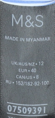 Marks and Spencer Women Black Size 12 Blazer Jacket Single Breasted