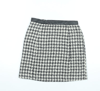 Tu Women’s Black White Tweed Check Pencil Skirt Size 8 Knee Length