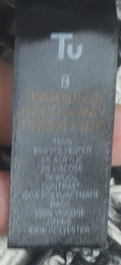 Tu Women’s Black White Tweed Check Pencil Skirt Size 8 Knee Length