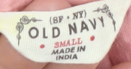 Old Navy Women Pink Cotton Shift Dress Size S Puff Sleeve Knee Length