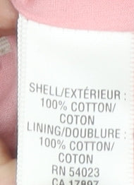 Old Navy Women Pink Cotton Shift Dress Size S Puff Sleeve Knee Length