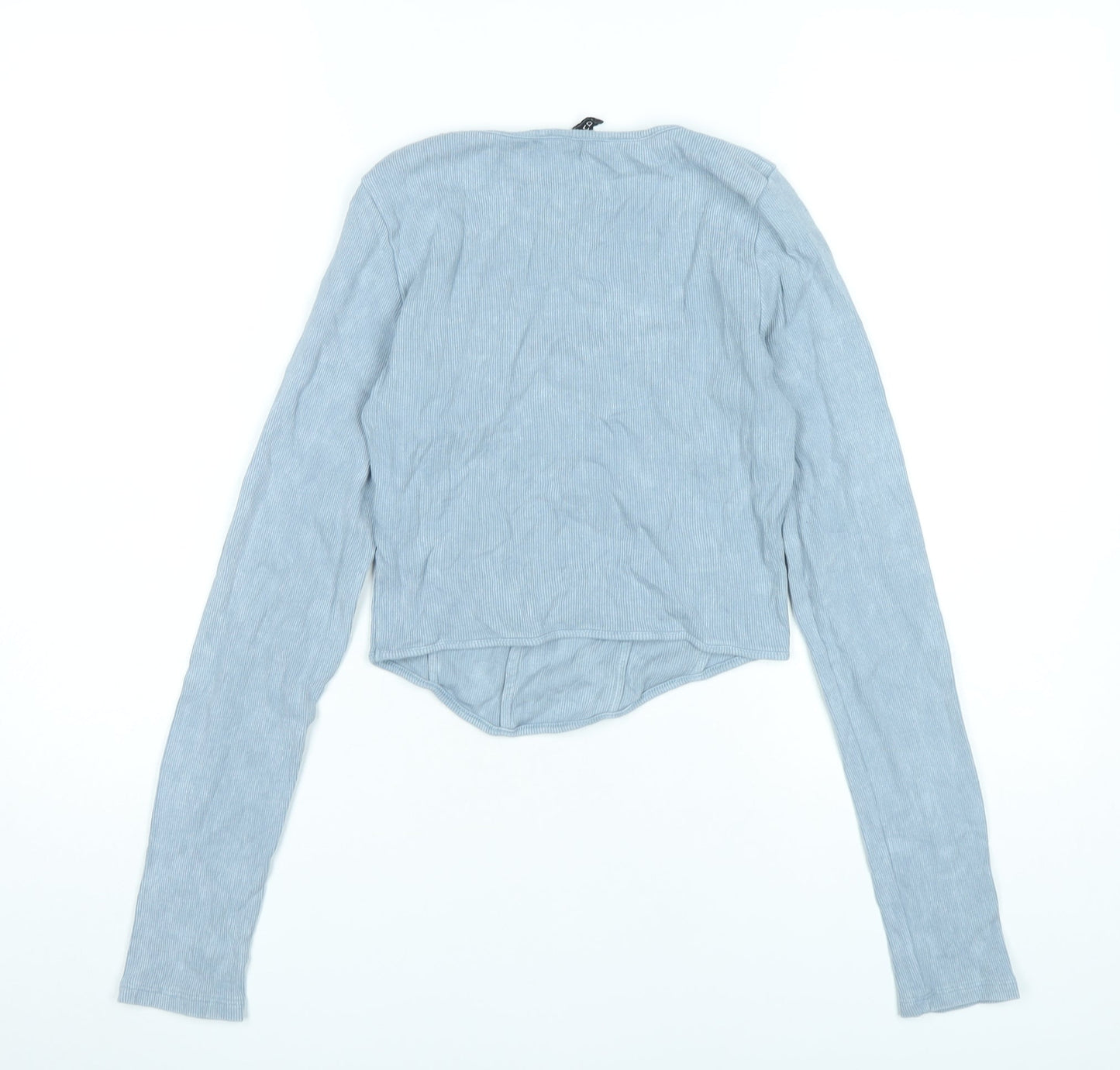 Womens UK Size S H&M Blue Cropped Blouse