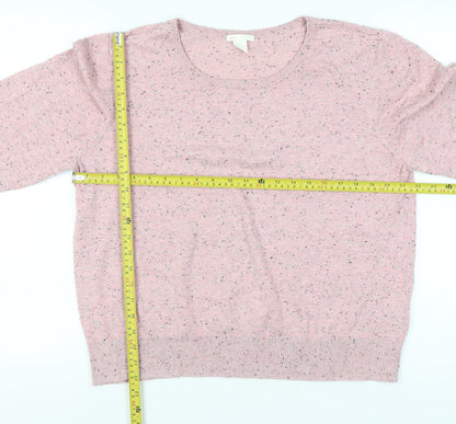 H&M Women’s Pink Scoop Neck Pullover Jumper Size 16