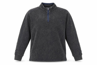 M&Co Men’s Grey 1/4 Zip Pullover Sweatshirt Size L Cotton