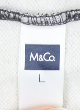 M&Co Men’s Grey 1/4 Zip Pullover Sweatshirt Size L Cotton