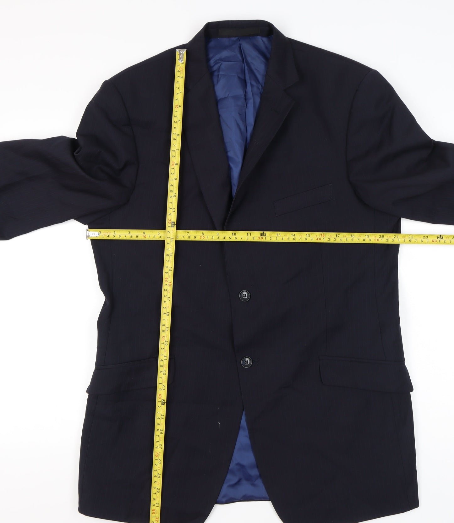 Marks and Spencer Men’s Blue Wool Blend 42 Long Blazer Jacket