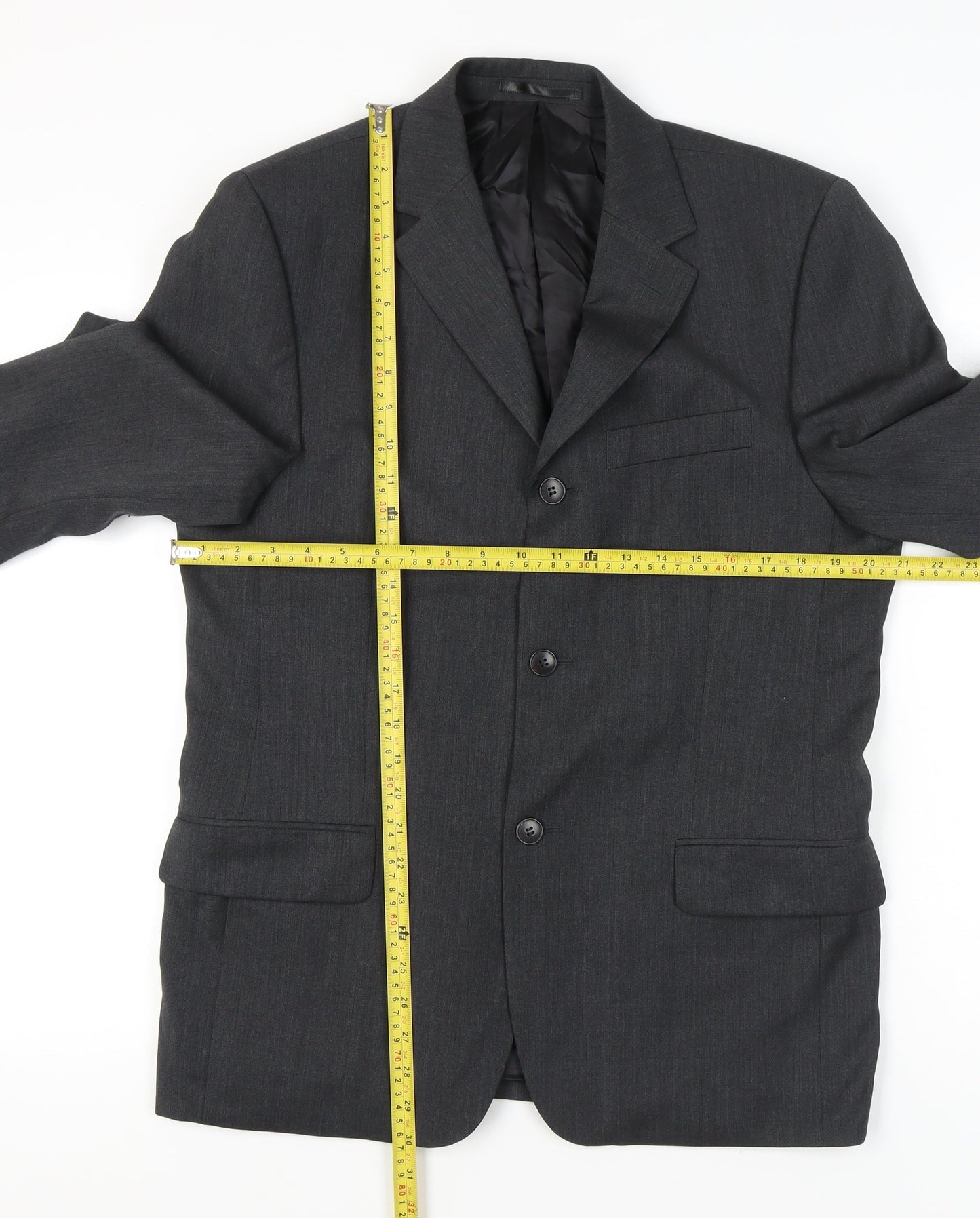 Marlane Mens Grey Wool Suit Jacket 38 Short Classic Fit