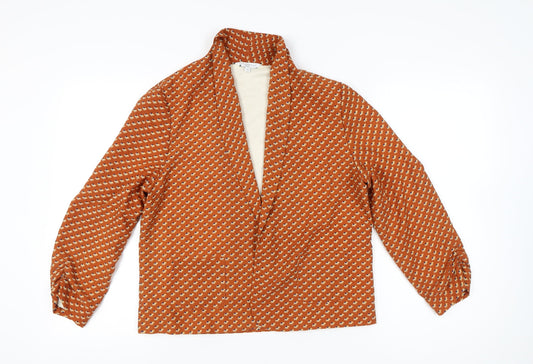 New Look Women’s Orange Geometric Jacket Size 14 Polyester