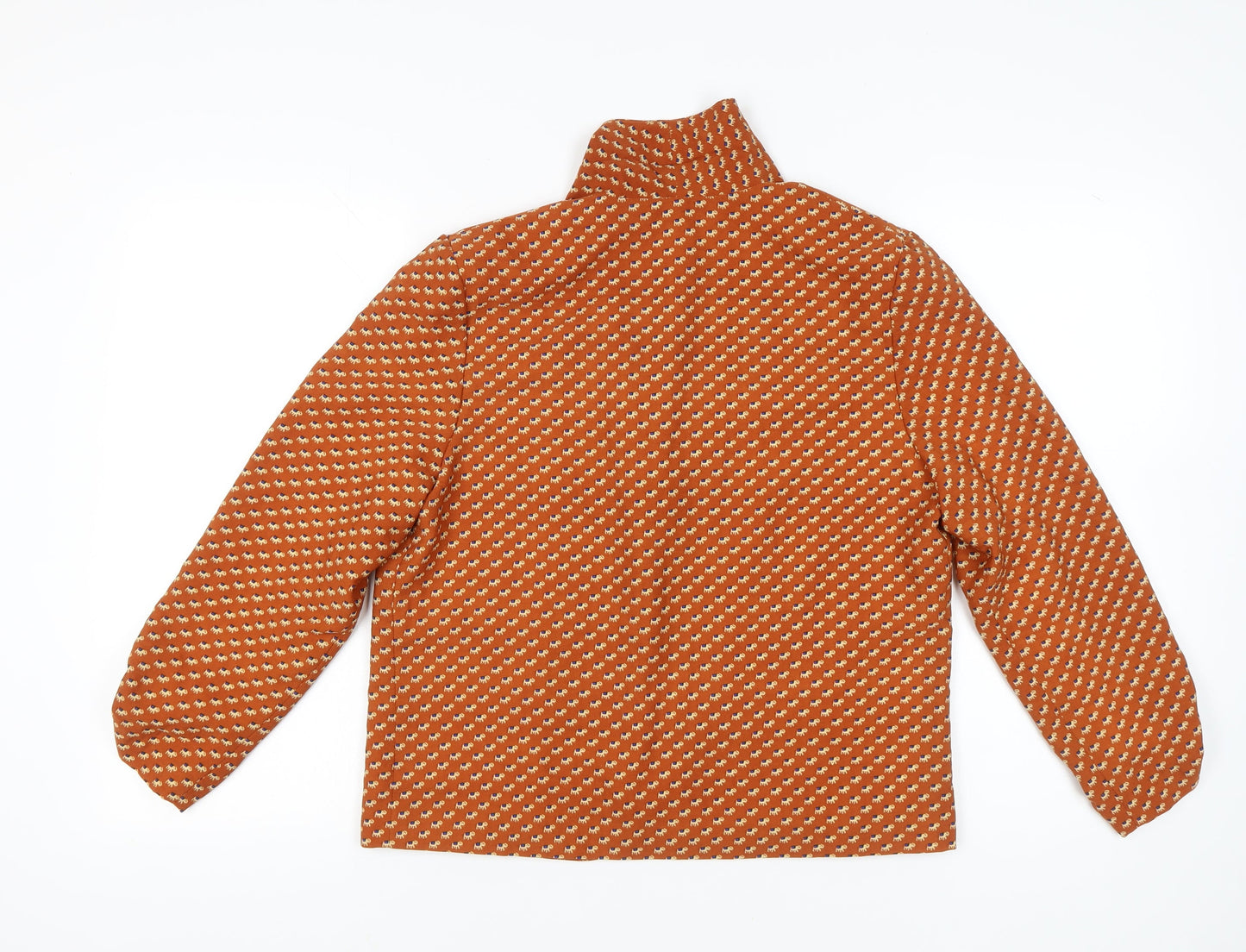 New Look Women’s Orange Geometric Jacket Size 14 Polyester