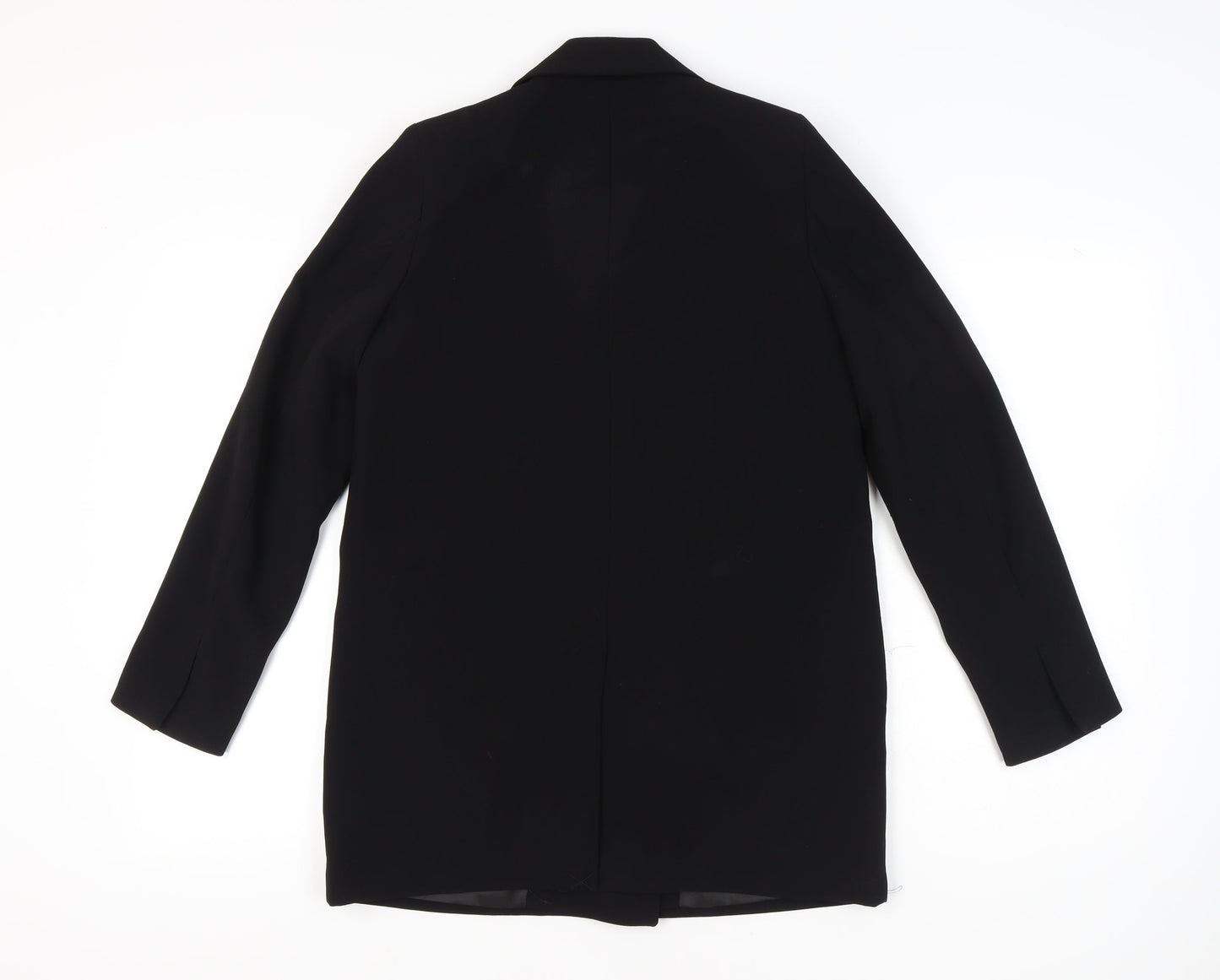 Zara Women Black Size 8 Long Double-Breasted Blazer Jacket