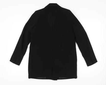 Zara Women Black Size 8 Long Double-Breasted Blazer Jacket