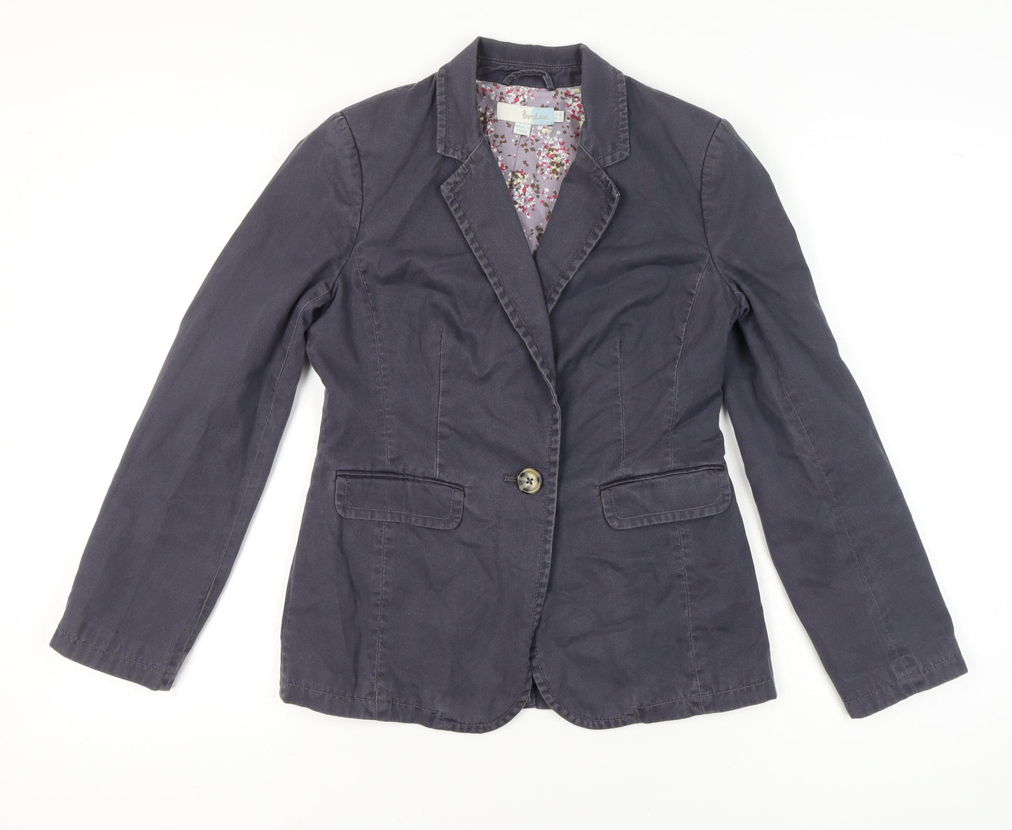 Boden Women's Blue Cotton Blazer Jacket Size 8 UK Smart Casual