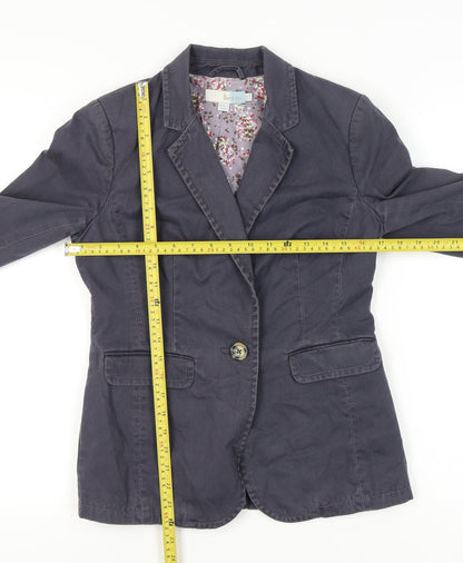 Boden Women's Blue Cotton Blazer Jacket Size 8 UK Smart Casual