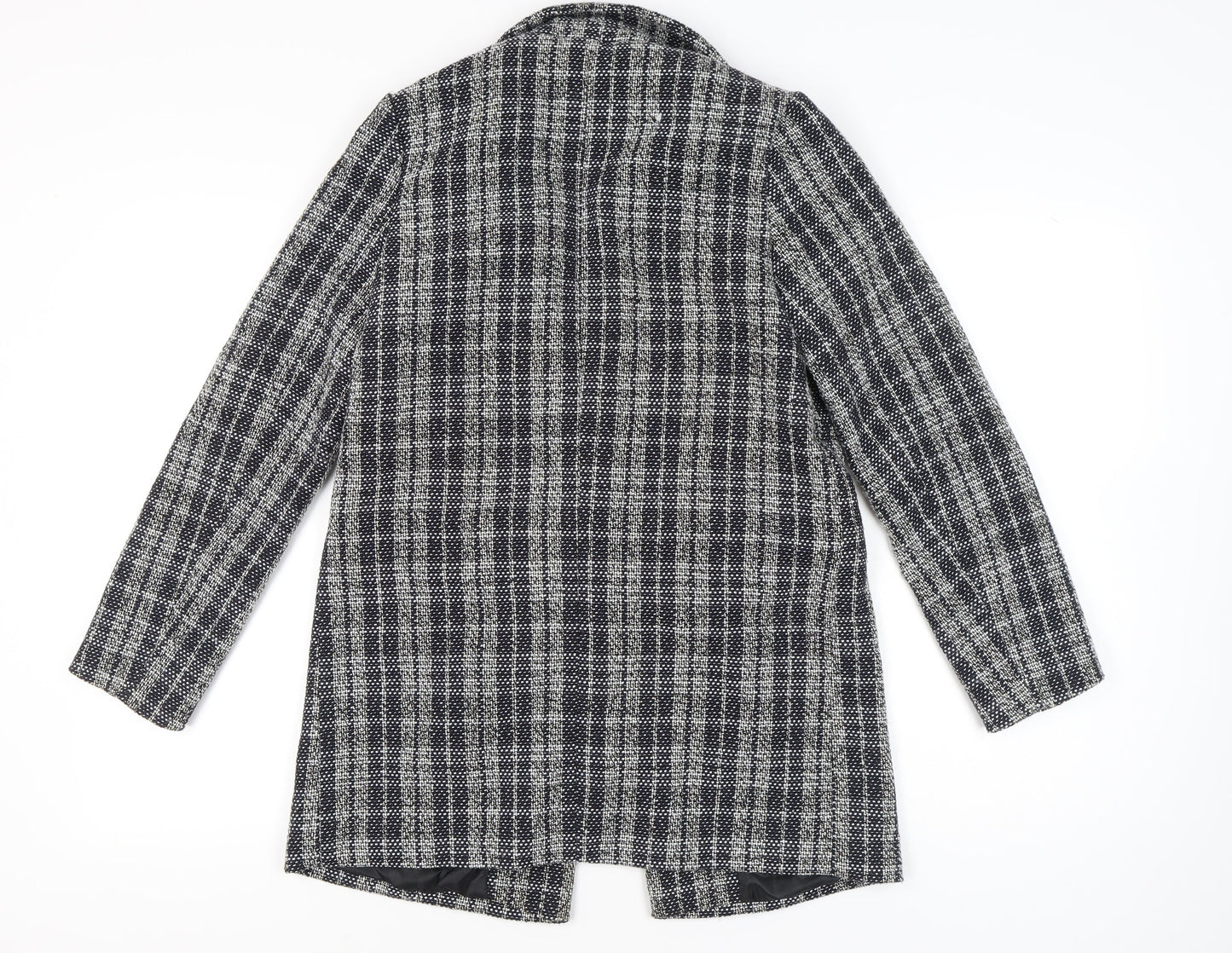 New Look Womens Grey Check Double-Breasted Blazer UK 8