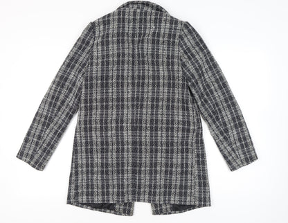 New Look Womens Grey Check Double-Breasted Blazer UK 8