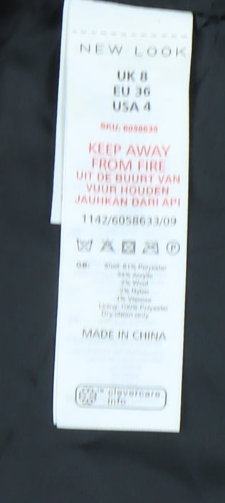 New Look Womens Grey Check Double-Breasted Blazer UK 8