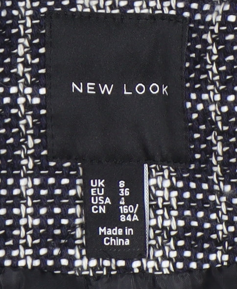 New Look Womens Grey Check Double-Breasted Blazer UK 8