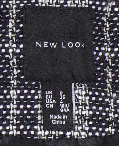 New Look Womens Grey Check Double-Breasted Blazer UK 8