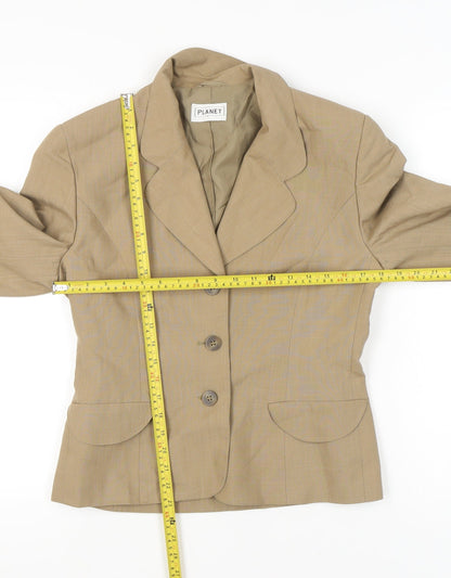 Womens UK Size 10 Planet Regular Beige Suit Jacket