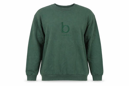 Bow&Bo Womens Green Cotton Pullover Sweatshirt M Logo Casual