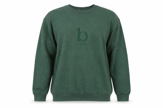 Bow&Bo Womens Green Cotton Pullover Sweatshirt M Logo Casual