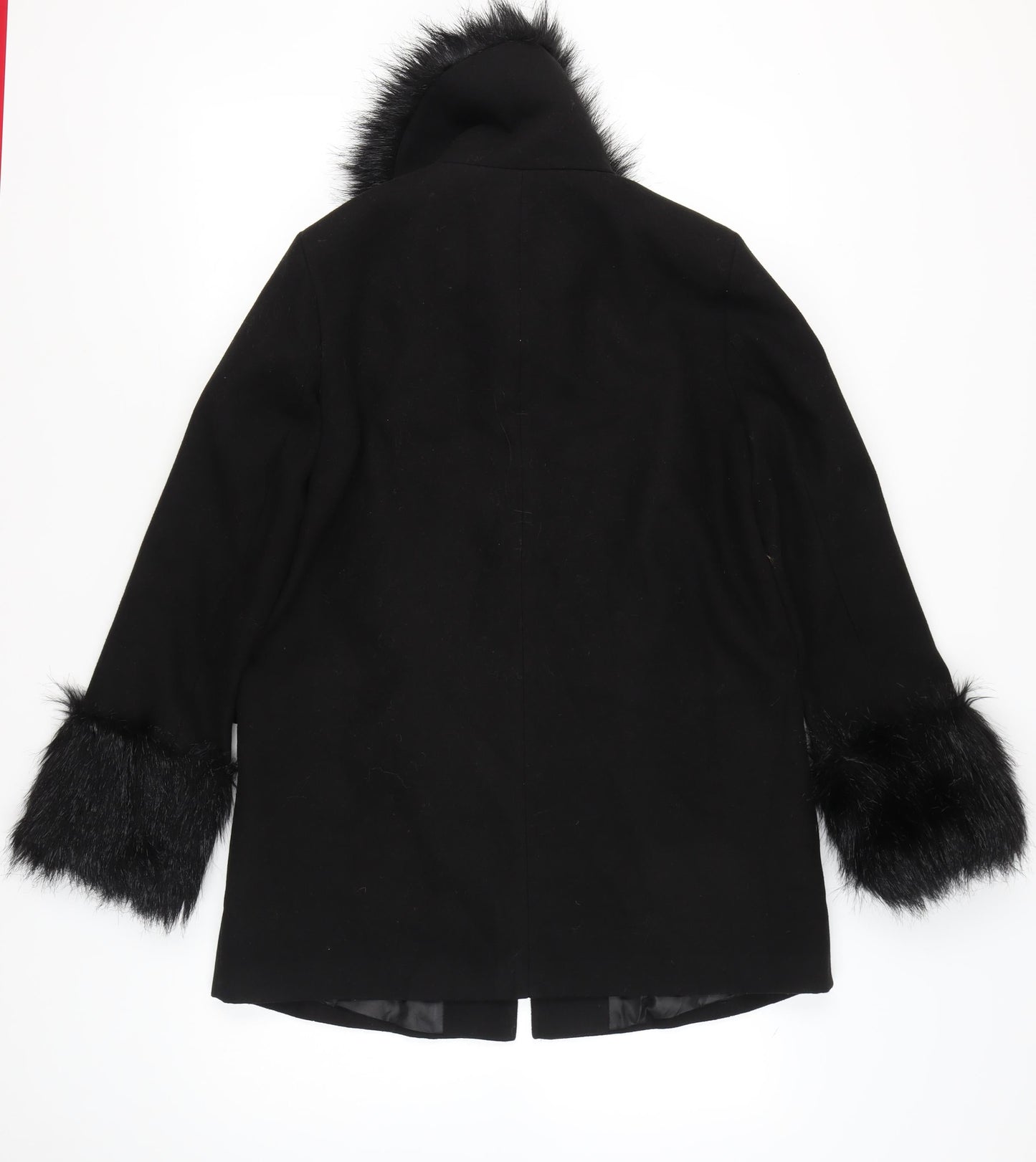 Womens UK Size 10 Miss Selfridge Black Overcoat