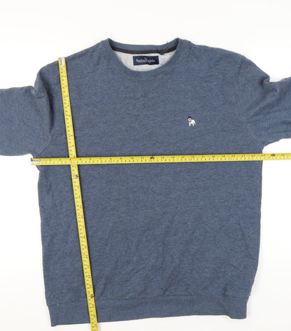 Spitalfields Men’s Blue Cotton Pullover Sweatshirt L Crew Neck