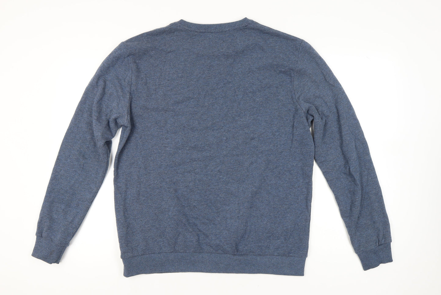 Spitalfields Men’s Blue Cotton Pullover Sweatshirt L Crew Neck