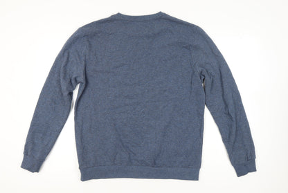 Spitalfields Men’s Blue Cotton Pullover Sweatshirt L Crew Neck