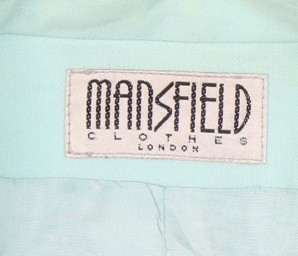 Mansfield Womens Blue Size 14 Wool Single-Breasted Blazer